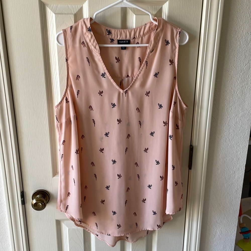Sheer Torrid Bird Tank Blouse